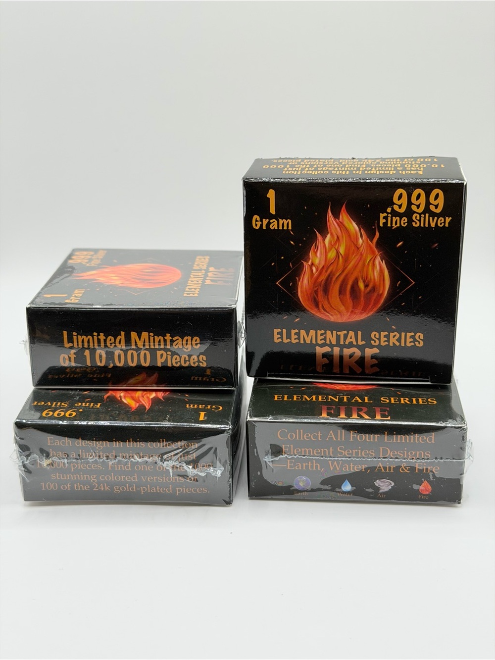 Elemental Series FIRE 1 Gram .999 Fine Silver Collectible Items Sealed Lot of 2